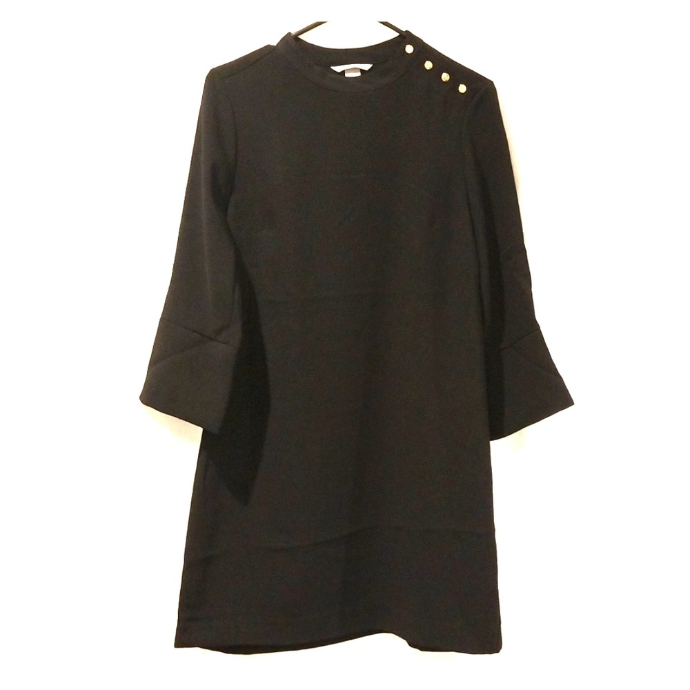 NEW - Black shift dress with gold embellishments